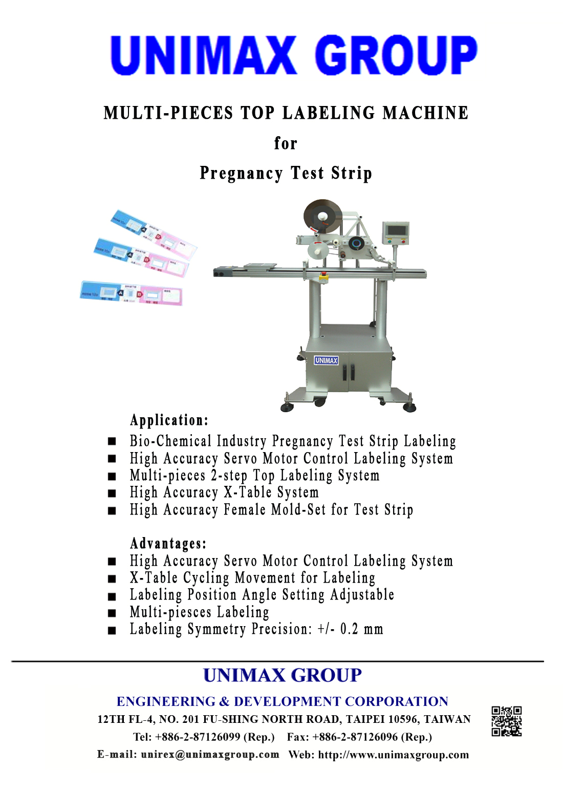 Multi-Pieces Top Labeling Machine for Pregnancy Test Strip